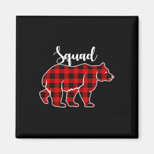 Íman Traje de Natal Xadrez Vermelho do Urso Squad Combi