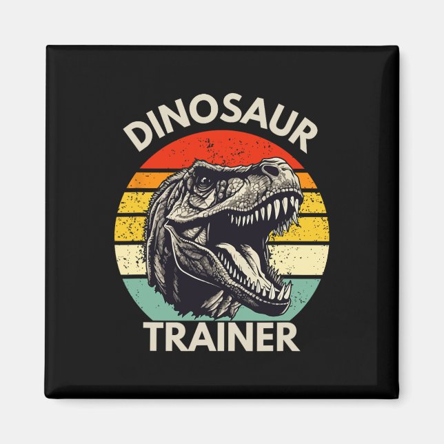 Íman Traje de Treinador de Dinossauro Retrô de Hallowee (Frente)
