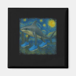 Íman Tralalalero Tralala Funny Shark Van Gogh Starry Ni