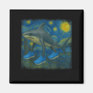 Íman Tralalalero Tralala Funny Shark Van Gogh Starry Ni
