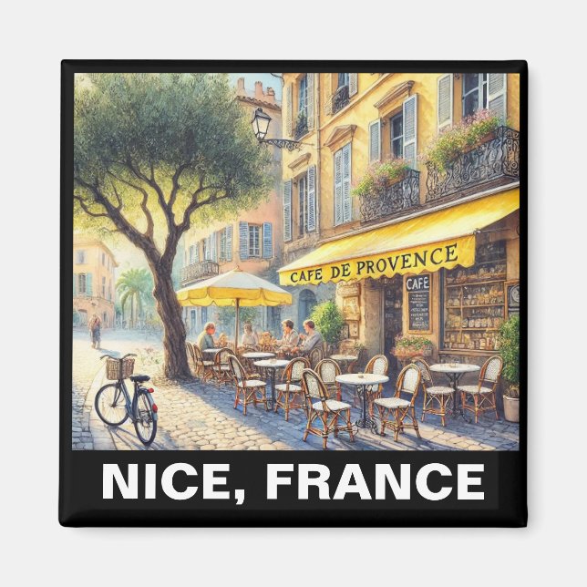 Íman Tranquil Café em Nice France Mug (Frente)