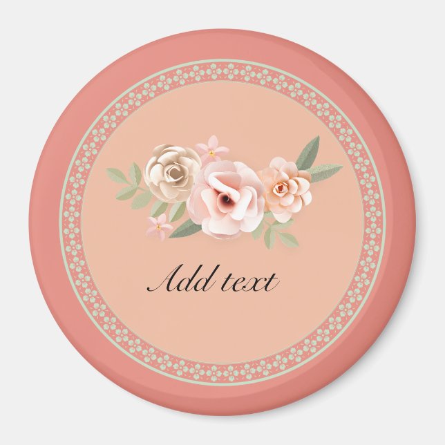 Íman Tranquilidade, belo modelo de design floral, (Frente)