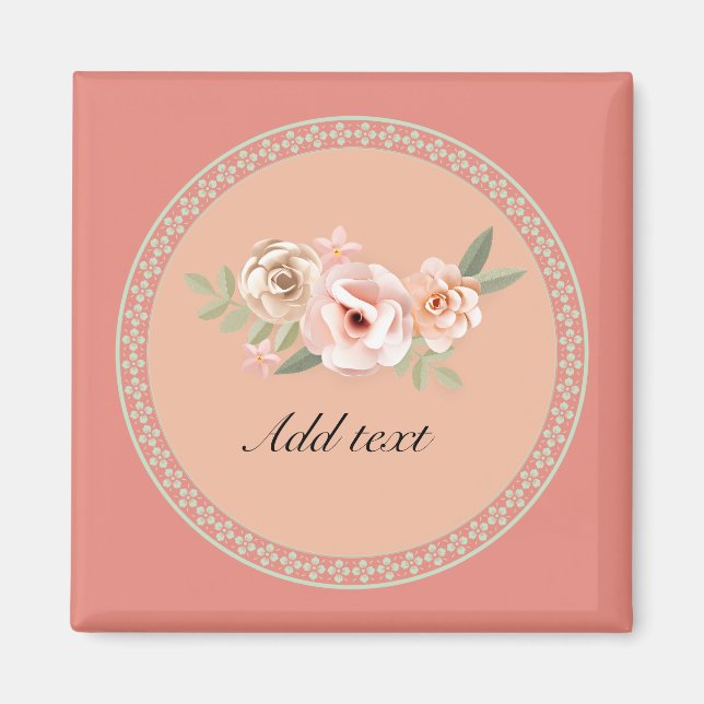 Íman Tranquilidade, belo modelo de design floral, (Frente)