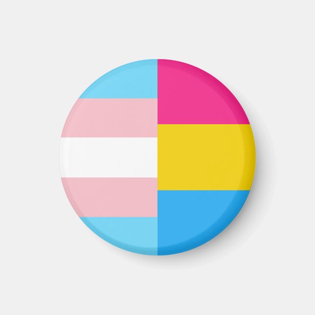 Íman Transgender Pansexual Dual Pride Flag (Frente)