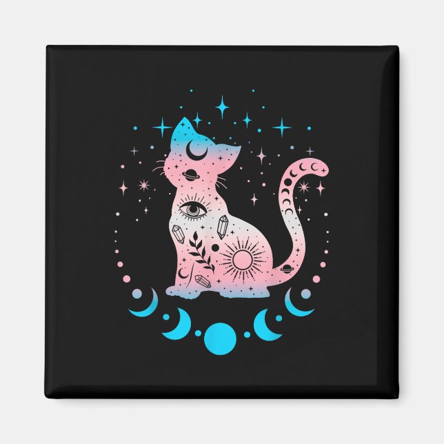 Íman Transgênero Cat Astrologia Celestial Orgulho Lgbt  (Frente)