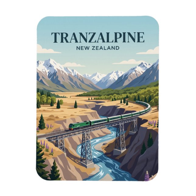 Íman TranzAlpine (Alpes do Sul) Nova Zelândia (Vertical)