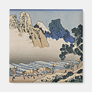 Íman Trás da montanha Fuji do rio Minobu Hokusai
