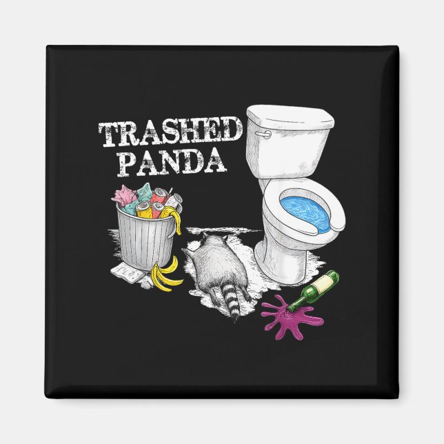 Íman Trashed Panda Drunk Racoon Party Animal Meme Funny (Frente)