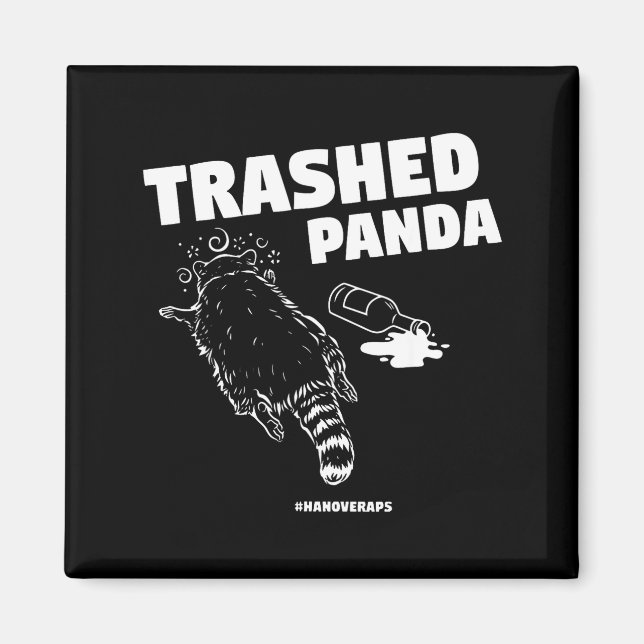 Íman Trashed Panda Drunken Raccoon Funny Meme  (Frente)