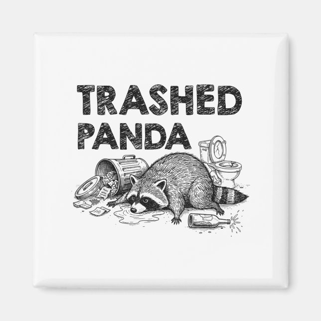 Íman Trashed Panda Funny Drunk Racoon Gets Drunk Meme F (Frente)