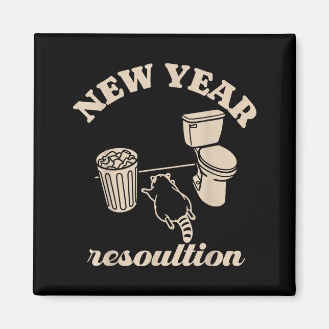 Íman Trashed Panda New Year Resolution Funny Drunk Racc (Frente)