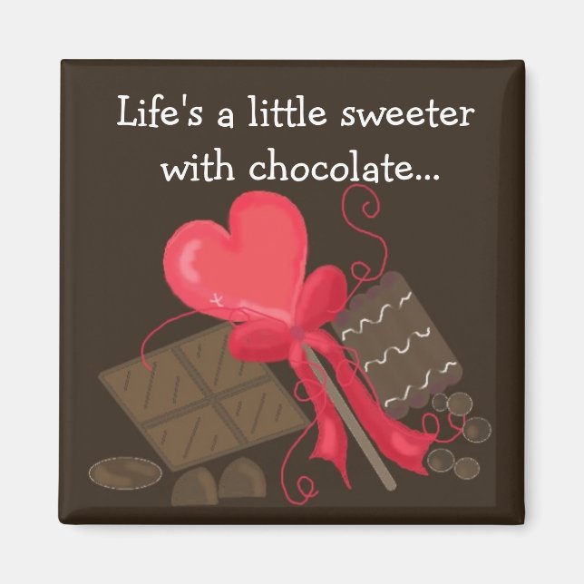 Íman Tratamentos de chocolate com uma mensagem (Frente)