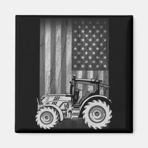 Íman Trator Agrícola Vintage Bandeira Americana Patriót