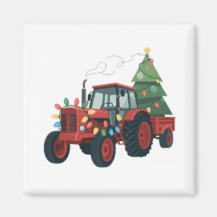 Íman Trator com Reboque Santa Fazenda Agricultor Natal