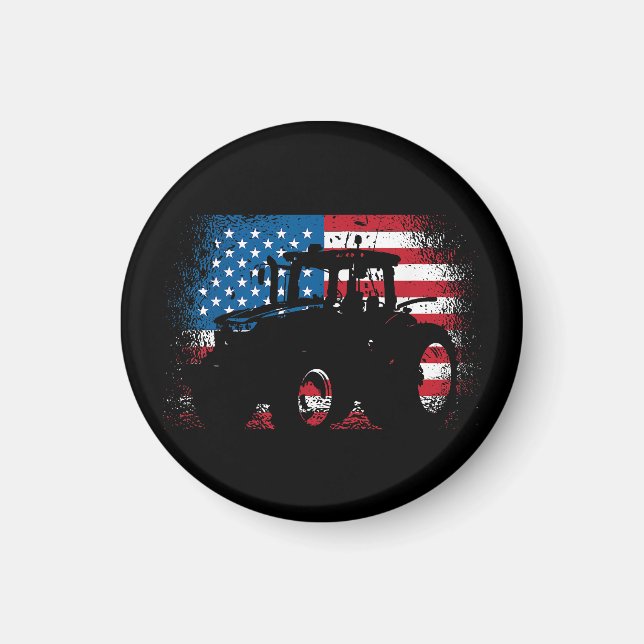 Íman Trator USA Flag design for Patriotic Farmer (Frente)