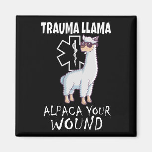 Íman Trauma Llama Emt Design Médico Ems Alpaca Sua Mulh