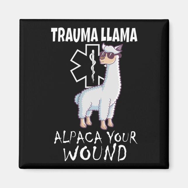 Íman Trauma Llama Emt Design Médico Ems Alpaca Sua Mulh (Frente)