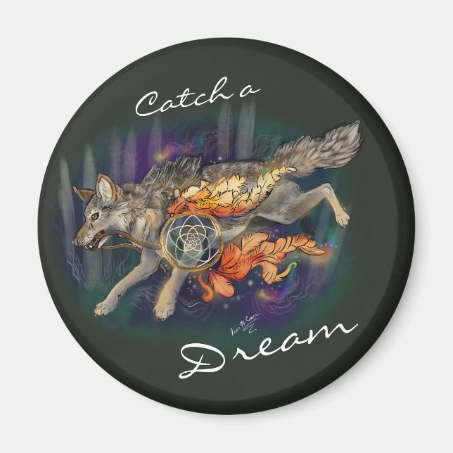 Íman Trave um sonho, Dreamcatcher Wolf~Magnets (Frente)