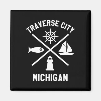Íman Traverse City Norte Michigan Tee Sailing Boaty