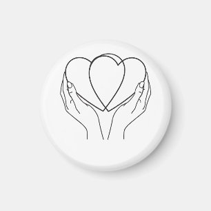 Íman Travesseiro de Linha Arte Minimalista Corações & M