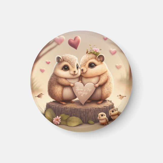 Íman Travesseiro de sotaque de animação de ursos bonito (Frente)