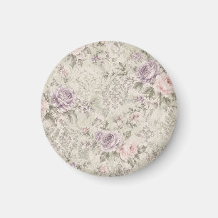 Íman Travesseiro Lombar Rosa e Lavanda de Rosas Vintage