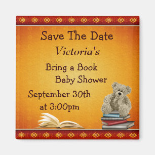 Íman Trazer um Chá de fraldas de Ursinho de Livro Salva