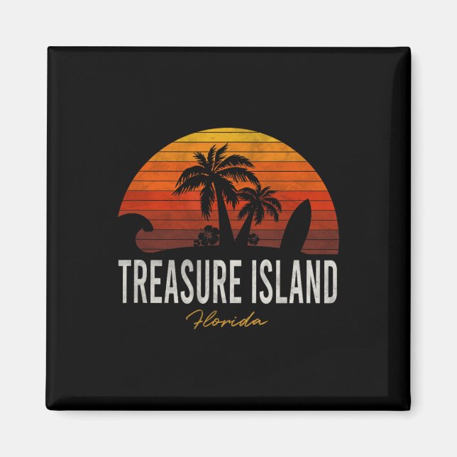 Íman Treasure Island Beach Flórida Fl Palms Vacing Su (Frente)