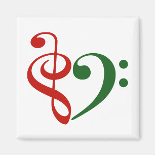 Íman Treble Clef Bass Clef Clef Heart Music Lover Natal