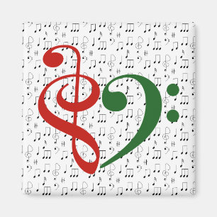 Íman Treble Clef Bass Clef Clef Heart Music Lover Natal