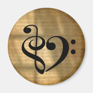 Íman Treble Clef Bass Clef Clef Heart Sheet Music