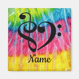 Íman Treble Clef Bass Clef Music Heart Personalizado