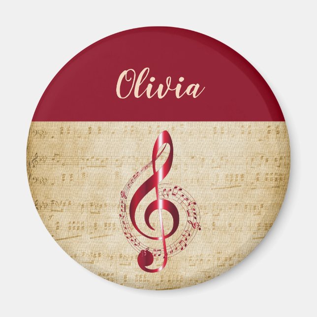 Íman Treble Clef Vintage Music (Frente)