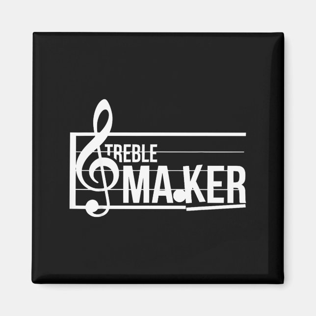 Íman Treble Maker Pun Funny Marching Band Music Lover E (Frente)