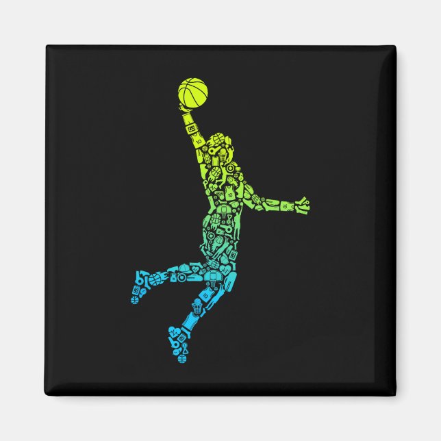 Íman Treinador de basquete Dunking Kids Men Basball (Frente)