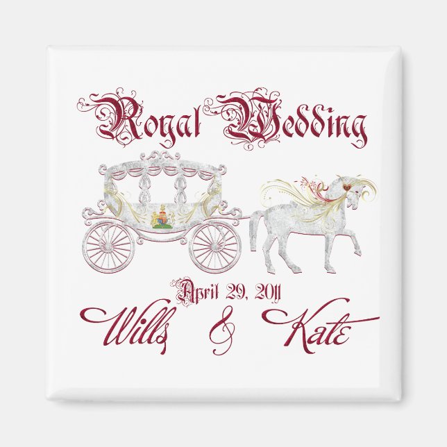 Íman Treinador de Vidro Comemora o Casamento Real (Frente)