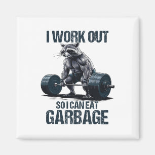 Íman Treinamento De Peso De Gym Raccoon Eu Trabalho Par