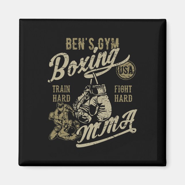 Íman Treino de boxe da academia de Ben design retrô par (Frente)