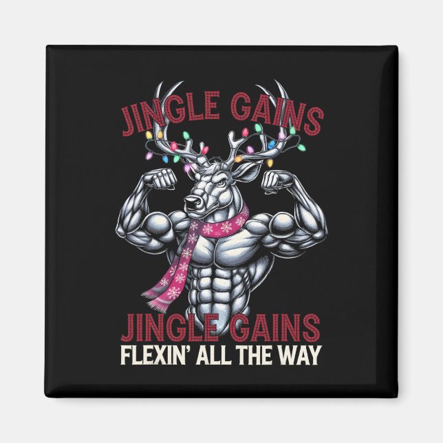 Íman Treino de Natal Engraçado no Ginásio Renas Presépi (Frente)
