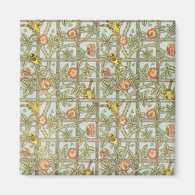 Íman Treliça por William Morris, Têxtil de Jardim Vinta (Frente)