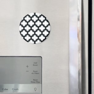 Íman Trellis branca e preta, lete, quatrefoil