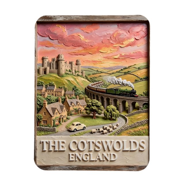 Íman Trem a vapor de Cotswolds Castelo Campo Inglaterra (Vertical)