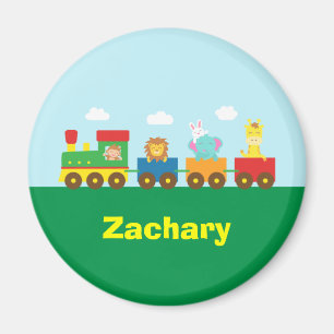 Íman Trem bonito colorido dos animais para miúdos