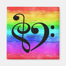 Tremor Clef Bass Clef Musical Heart Rainbow Stripe