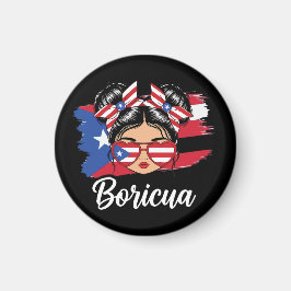 Íman Trendy Boricua Girl Puerto Rico Flag