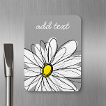 Íman Trendy Daisy com cinza e amarelo<br><div class="desc">Uma peça de arte dúzia e caprichosa,  hipster. Você pode adicionar um nome,  monograma ou outro texto personalizado. Se você precisar mover a arte ao redor,  clique no botão personalizar para fazer alterações.</div>