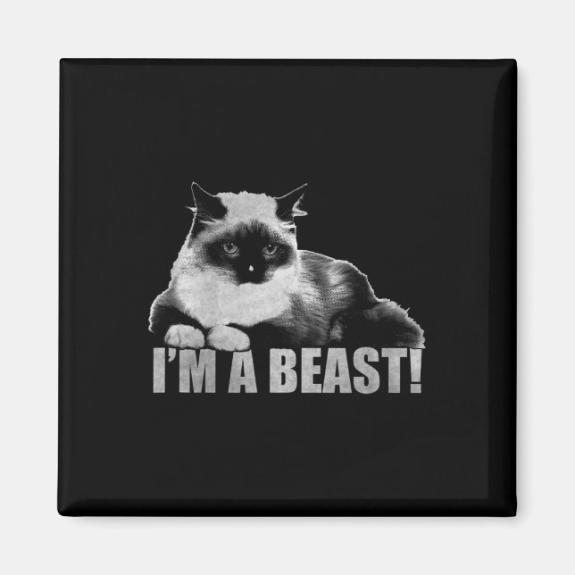 Íman Trendy Graphic Cat Stamp Sou um Beast (Frente)