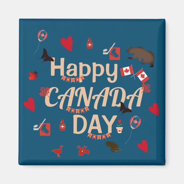 Íman Trendy Happy Canada Day Blue (Frente)