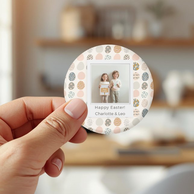 Íman Trendy Pastel Easter Photo Magnet | Personalized (Criador carregado)