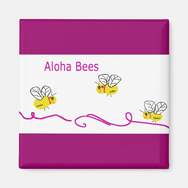 Íman três abelhas aloha (Frente)